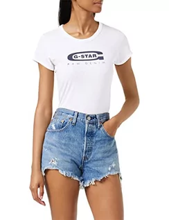 Koszulki i topy damskie - G-STAR RAW T-shirt damski Graphic 20 Slim R T Wmn Ss, Biały (White D15115-4107-110), XS - grafika 1