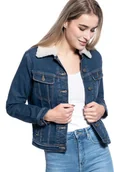 Kurtki damskie - Damska Kurtka Jeansowa Lee Sherpa Rider Dark Sidney L54Vsgqk-S - miniaturka - grafika 1