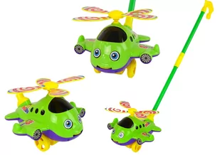 Wesoły Samolot Pchacz Kij Dzwonek Zielony - Samoloty i helikoptery - miniaturka - grafika 1