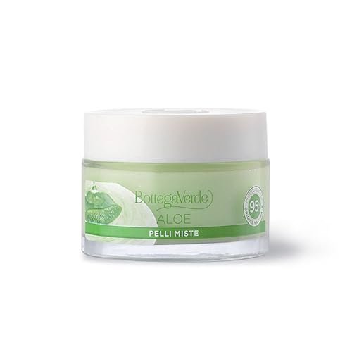Bottega Verde, Aloe - 24-godzinny żel do twarzy - kojący krem nawilżający - z 30% sokiem z aloesu* bio (50 ml) - skóra mieszana