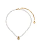 Naszyjniki - Guess Naszyjnik JUBN06 090JW Biały - miniaturka - grafika 1