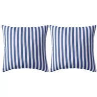 Poduszki dekoracyjne - vidaXL Poduszki na zewnątrz, 2 szt., w paski, 45x45 cm, granatowe - miniaturka - grafika 1