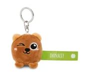 Plecaki - NICI Breloczek do kluczy niedźwiedź "Danke" 5 cm brązowy towarzysz do plecaka lub torby, uchwyt na klucze dla małych i dużych 62037 - miniaturka - grafika 1