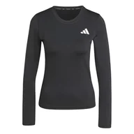 Koszulki i topy damskie - adidas Kobiety Train Essentials Long Sleeve 3-Stripes Workout Top, black/white, XXS - miniaturka - grafika 1