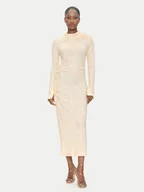 Sukienki - DAY BIRGER ÉT MIKKELSEN Sukienka koktajlowa Clover DAY65243522 Beżowy Slim Fit - miniaturka - grafika 1