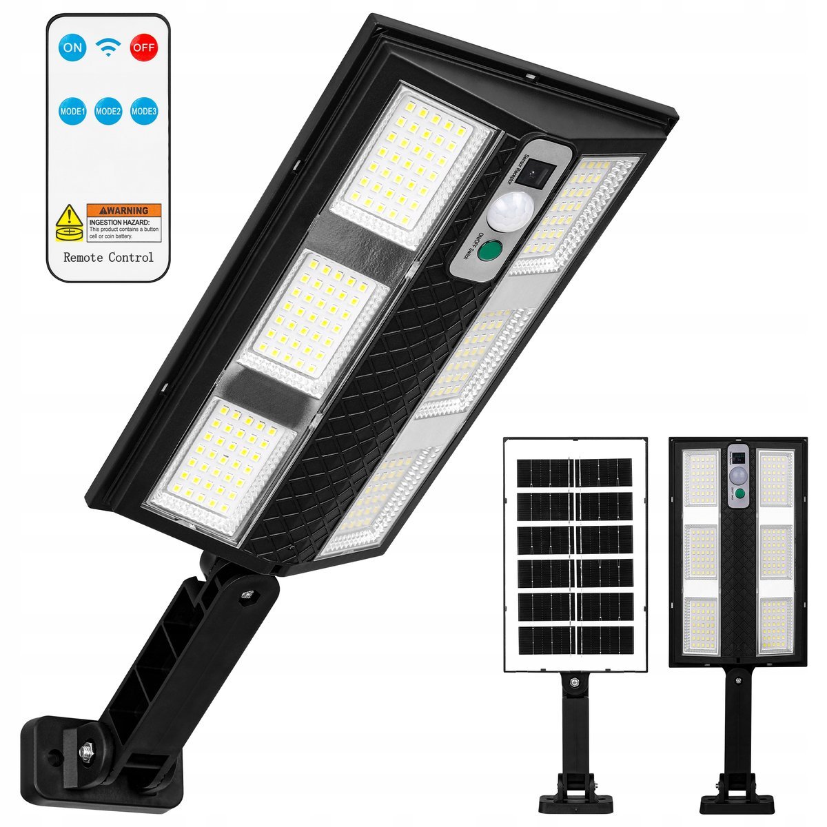 Lampa Solarna Uliczna LED Z CZUJNIKIEM RUCHU I ZMIERZCHU PILOT MOCNA