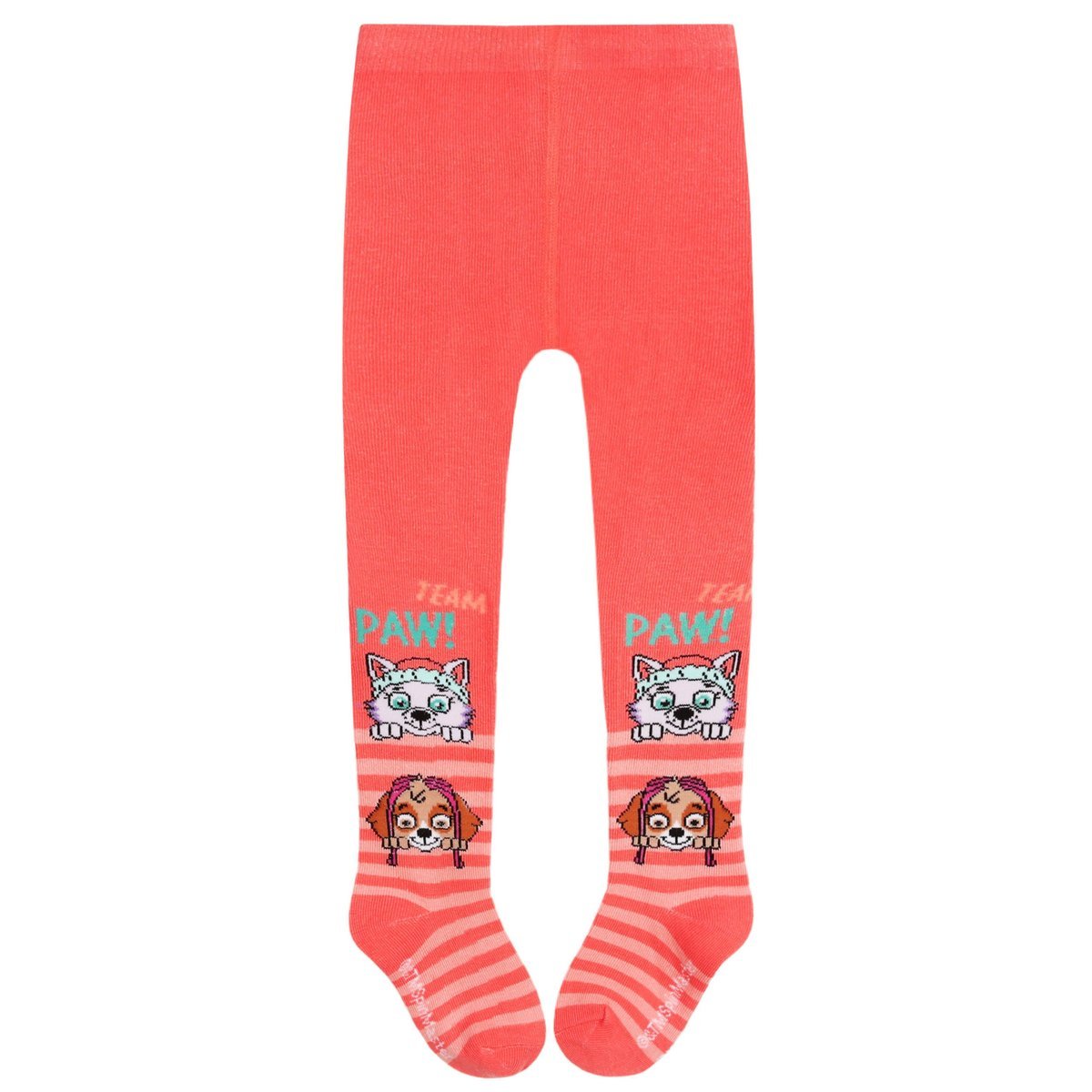 Grube, koralowe rajstopy niemowlęce w paski PSI PATROL, certyfikat OEKO-TEX 6 m 68 cm