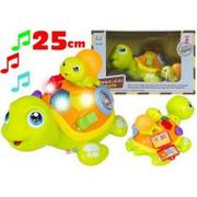 Zabawki interaktywne dla dzieci - Lean Toys Kolorowy żółw interaktywny z żółwiątkiem - miniaturka - grafika 1