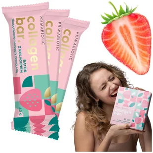 BATON COLLAGEN BAR BOX PRIMABIOTIC smak truskawkowy 12szt. - Batoniki - miniaturka - grafika 1
