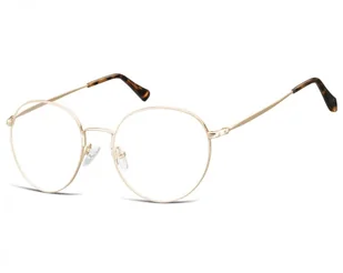 Lenonki okrągłe Okulary oprawki optyczne 915B złote - Okulary korekcyjne, oprawki, szkła - miniaturka - grafika 1