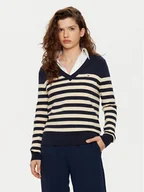 Swetry damskie - Tommy Hilfiger Sweter WW0WW40098 Beżowy Regular Fit - miniaturka - grafika 1