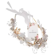 Ozdoby do włosów - Wianek Opaska OZDOBA do Włosów Na Głowę Stroik Boho Dla Dziecka Biały - miniaturka - grafika 1