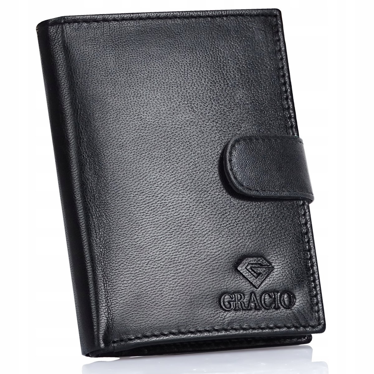 portfel meski skorzany z GRAWEREM GRACIO czarny prezent na urodziny i inne