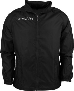 Kurtka Przeciwdeszczowa Sportowa Piłkarska Givova Basico Czarna r S