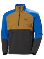Kurtki i kamizelki sportowe męskie - Helly Hansen Kurtka funkcyjna "Cascade Schield Anorak" w kolorze niebiesko-brązowo-czarnym - miniaturka - grafika 1