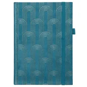 Notesy i bloczki - Notes ze złotym wzorem granatowy - miniaturka - grafika 1