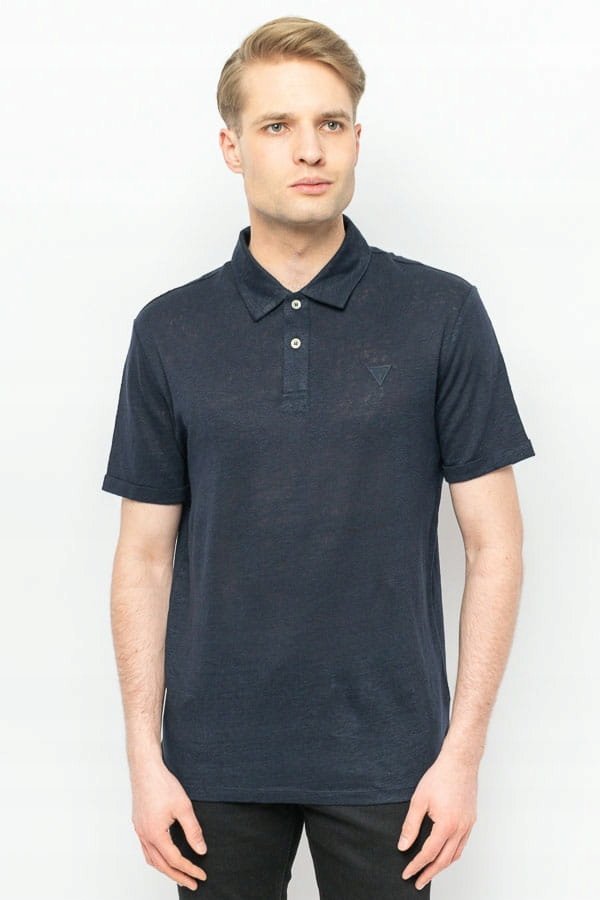POLO MĘSKIE GUESS M2GP09 KB3G0 GRANATOWE - M
