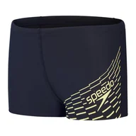 Kąpielówki męskie - Dziecięce Bokserki kąpielowe SPEEDO MEDLEY LOGO ASHT JM 8-1241006864 – Granatowy - miniaturka - grafika 1