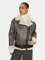 Płaszcze damskie - Liu Jo Kożuch WF4245 E0935 Szary Regular Fit - miniaturka - grafika 1
