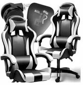 Fotele gamingowe - FOTEL GAMINGOWY BIUROWY CZARNO-BIAŁY KANZA - miniaturka - grafika 1