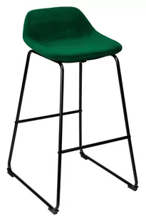 Krzesło barowe SLIGO aksamitne ciemnozielone VELVET - Taborety i hokery - miniaturka - grafika 2