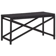 Ławki ogrodowe - vidaXL Ławka ogrodowa, 80 cm, polirattan, czarna - miniaturka - grafika 1