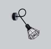 Lampy ścienne - Czarny druciany kinkiet na zapętlonym ramieniu SL.1108 z serii ARTEMIS - miniaturka - grafika 1