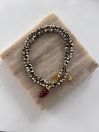 Naszyjniki - Handmade naszyjnik z jaspisem dalmatyńskim i plecionym owocem - miniaturka - grafika 1