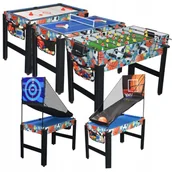 Piłki dla dzieci - STÓŁ DO GIER 6W1 PIŁKARZYKI CYMBERGAJ PINGPONG KOSZYKÓWKA STRZELNICA BILARD - miniaturka - grafika 1