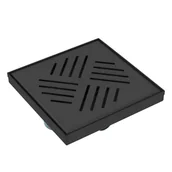 Odwodnienia, kanały i akcesoria - Odpływ punktowy 21x21cm czarny IBIZA EQUATION 5901171277619 - miniaturka - grafika 1