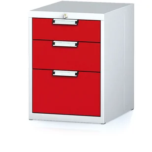 Alfa 3 Kontener MECHANIC z trzema szufladami, szary/czerwony 1262792 - Szafki biurowe - miniaturka - grafika 1