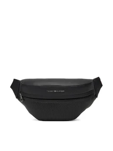 Tommy Hilfiger Saszetka nerka Th Woven Bum Bag AM0AM13634 Czarny - Nerki - miniaturka - grafika 1