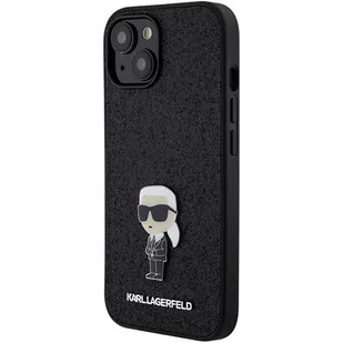 Karl Lagerfeld KLHCP15SGKNPSK iPhone 15 6.1" czarny/black hardcase Fixed Glitter Ikonik Logo Metal Pin - Etui i futerały do telefonów - miniaturka - grafika 2