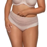 Komplety bielizny - Figi damskie z tiulową wstawką w zygzaki AV 2103 beżowe  3XL - miniaturka - grafika 1