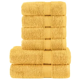 vidaXL 6-cz. zestaw ręczników premium, złoty, 600 g/m2, bawełna 100% - Ręczniki - miniaturka - grafika 1