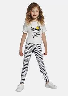 Legginsy dziewczęce DORA elastyczne z ozdobnym printem, Bas Bleu - Legginsy - miniaturka - grafika 1