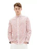 Koszule męskie - TOM TAILOR Koszula męska 1036219, 31787, czerwona, biała w paski, XXL, 31787 - Red Off White Stripe, XXL - miniaturka - grafika 1