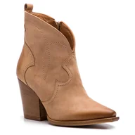 Botki damskie - R.Polański Botki 0987 Camel Nubuk - miniaturka - grafika 1