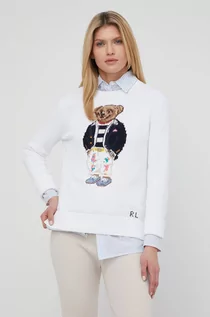 Swetry damskie - Ralph Lauren Polo Polo sweter bawełniany damski kolor biały lekki - grafika 1