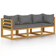 Sofy ogrodowe - VidaXL 3-osobowa sofa ogrodowa z poduszkami, lite drewno akacjowe! 3057607 - miniaturka - grafika 1