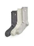 Skarpetki męskie - Polo Ralph Lauren Zestaw 3 par wysokich skarpet męskich 449875584002 Szary - miniaturka - grafika 1