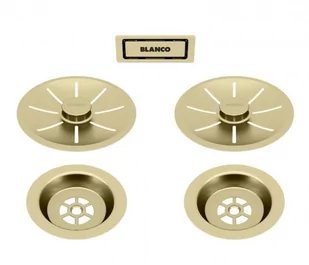 Zestaw BLANCO Zestaw elementów stalowych w kolorze satin gold, do armatury przelewowo-odpływowej InFino, do dwóch komór 203477 - Pozostałe akcesoria kuchenne - miniaturka - grafika 2