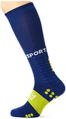 Skarpetki damskie - COMPRESSPORT Unisex Full Socks Run skarpety sportowe kompresyjne (1 szt.), niebieski (Sodalite Blue), 35-38 - miniaturka - grafika 1