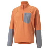 Bluzy sportowe męskie - Męska Bluza PUMA M SEASONS POLYPROPYLENE RAINCELL 1/2 ZIP 52324594 – Pomarańczowy - miniaturka - grafika 1