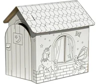 Zabawki kreatywne - DOMEK Z KARTONU DO KOLOROWANIA 32,5cm x 26,5cm x 36,5cm - miniaturka - grafika 1