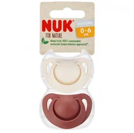 Smoczki uspokajające - NUK Smoczek silikonowy 0-6m For Nature czerwony op.2 szt. - miniaturka - grafika 1