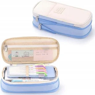 Piórnik Szkolny Saszetka Jednokomorowy Poszerzany Organizer Baby Blue - Piórniki - miniaturka - grafika 1
