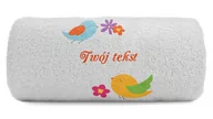 Ręczniki - pat15.net Mały Ręcznik Ptaszki + Twój tekst 100x50 743 - miniaturka - grafika 1
