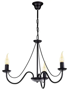Czarny żyrandol świecznikowy trzyramienny S2-E97 - Lampy sufitowe Czarny żyrandol świecznikowy trzyramienny S2-E97 - Lampy sufitowe - miniaturka - grafika 1