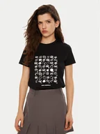 Koszulki i topy damskie - KARL LAGERFELD T-Shirt A1W17124 Czarny Regular Fit - miniaturka - grafika 1